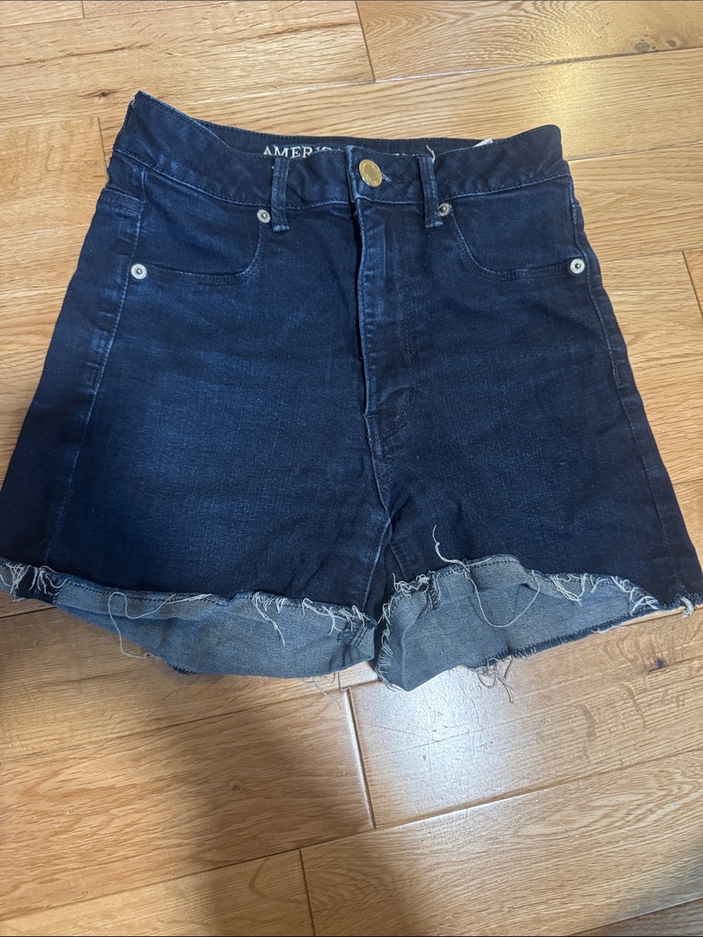 American Eagle Outfitters Frayed High-Rise Denim Shorts